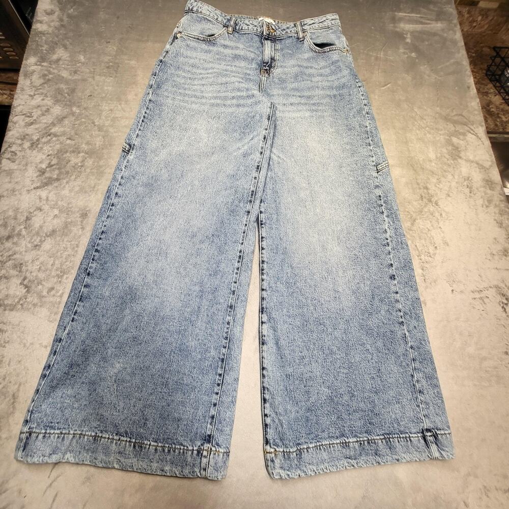 FOREVER 21 Jeans Womens 30 Blue Wide 90s Vintage Style Grunge Skater Denim
